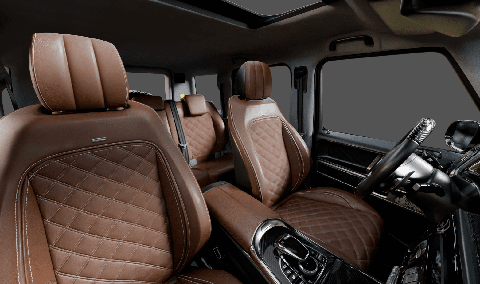 Seat material options shown in the G-Class configurator